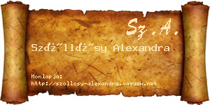 Szőllősy Alexandra névjegykártya